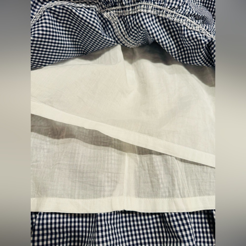 J. Crew Gingham Dress Blue and White Womens Size 6 Cap Sleeve 100% Cotton Poplin - Picture 13 of 15